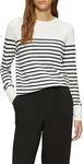 Rundhalspullover S.OLIVER, Damen, Gr. 34, wei&szlig; (wei&szlig; stripe schwarz), Obermaterial: