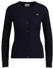 Sweatshirt GANT "Strickjacke STRETCH COTTON CABLE CARDIGAN", Damen, Gr. S, blau,