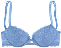 Push-up-BH LASCANA, Damen, Gr. 85, Cup B, blau (hellblau), Spitze, Obermaterial: 60%