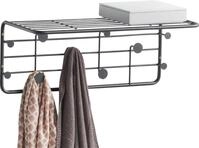 Garderobenleiste ZELLER PRESENT, schwarz, B:51,4cm H:21cm T:24cm, Metall,