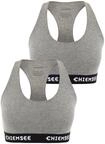 Sport-Bustier CHIEMSEE, Damen, Gr. XS (32), Normalgr&ouml;&szlig;en, grau (medium grau,...