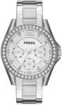 Multifunktionsuhr FOSSIL "RILEY", silber (silberfarben), Armbanduhren, Damen,
