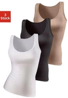 Unterhemd, Damen, Gr. 40/42, N-Gr, beige (beige, schwarz, wei&szlig;), Single Jersey,