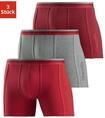 Langer Boxer BENCH., Herren, Gr. S, 3 Stk., rot (bordeaux, grau, meliert, rot),