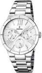 Multifunktionsuhr FESTINA, silber (silberfarben, wei&szlig;), Armbanduhren, Damen,