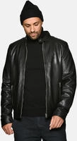 Bikerjacke JCC "Lederjacke 31020355", Herren, Gr. 48, schwarz, Obermaterial:...