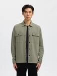 Sweatjacke SELECTED "SLHJACKIE SWEAT JACKET NOOS", Herren, Gr. L, vetiver, angeraute