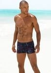 Boxer-Badehose CHIEMSEE, Herren, Gr. 4, N-Gr, blau (marine), Polyamid, gemustert,