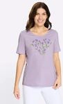Kurzarmshirt CLASSIC BASICS "Kurzarm-Shirt", Damen, Gr. 44, lila (flieder, lila),
