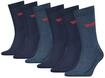 Kurzsocken LEVI'S "Socken 6er Pack", Herren, Gr. 39-42, blau, Obermaterial: 74%