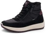 Sneakerboots ARA "NEW YORK", Damen, Gr. 2,5, schwarz (schwarz, dunkelrot), Textil,