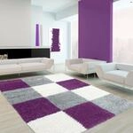 Hochflor-Teppich AYYILDIZ TEPPICHE "Life Shaggy 1501" Gr. 3, lila, B:120cm H:30mm