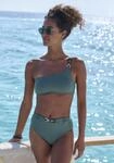 Highwaist-Bikini-Hose LASCANA "Yves", Damen, Gr. 42, N-Gr, gr&uuml;n (oliv),
