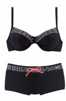 B&uuml;gel-Bikini KANGAROOS, Damen, Gr. 36, Cup B, schwarz, Polyamid, kontrastfarbene