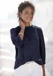 Schlupfbluse LASCANA, Damen, Gr. 40, blau (marine), Web, Obermaterial: 100% Viskose,