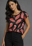 Shirtbluse BRUNO BANANI, Damen, Gr. 36, rot (bl&auml;tterdr ec), Satin, Obermaterial: