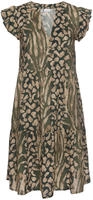 Sommerkleid LASCANA "mit Animalprint und s&uuml;&szlig;en Fl&uuml;gel&auml;rmeln aus gewebter