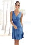 Jerseykleid BEACHTIME BY LASCANA "mit tiefem V-Ausschnitt in Wickeloptik,