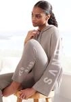 Hoodie ELBSAND, Damen, Gr. 32/34, grau (taupe), Feinstrick, Obermaterial: 50%