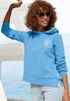 Kapuzensweatshirt ELBSAND "Jonna", Damen, Gr. S (36), blau (azurblau), Sweatware,