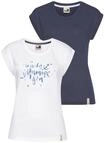 T-Shirt OCEAN SPORTSWEAR, Damen, Gr. 36, blau (navy wei&szlig;), Single Jersey,