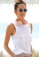 Tanktop VENICE BEACH, Damen, Gr. 32/34, wei&szlig;, Slub, Obermaterial: 65% Polyester, 35%