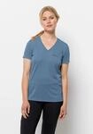 V-Shirt JACK WOLFSKIN "CROSSTRAIL T WOMEN", Damen, Gr. XS (34), blau (elemental,