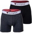 Boxershorts CHAMPION "Boxershort 2er Pack", Herren, Gr. S, schwarz (schwarz, grau