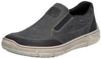 Slipper RIEKER, Herren, Gr. 40, grau (grau, schwarz), Lederimitat, Schuhe Slipper,