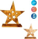 N&Auml;VE LED Dekoobjekt "LED-Holzstern H: 49cm, Weihnachtsdeko aussen", beige (natur),