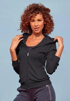 Trainingsjacke LASCANA ACTIVE, Damen, Gr. XS (32/34), schwarz, Interlock,
