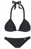 Triangel-Bikini BUFFALO, Damen, Gr. 34, Cup C/D, schwarz, Polyamid, Flechtoptik,