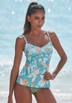 B&uuml;gel-Tankini-Top SUNSEEKER "Suva", Damen, Gr. 36, Cup B, blau (aquablau, bedruckt),