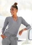V-Ausschnitt-Pullover VIVANCE, Damen, Gr. 32/34, grau (grau, meliert), Feinstrick,