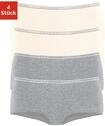 Panty LASCANA, Damen, Gr. 32/34, Jersey, beige (grau, meliert, creme), Jersey,
