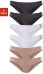 Bikinislip, Damen, Gr. 40/42, Microfaser, beige (beige, schwarz, wei&szlig;), Microfaser,