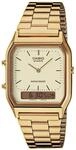 Chronograph CASIO VINTAGE, gold (goldfarben, creme), Armbanduhren, Damen,