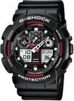Chronograph CASIO G-SHOCK, schwarz (schwarz, rot), Armbanduhren, Herren, Chronograph,