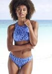 Crop-Bikini-Top ELBSAND "Letra", Damen, Gr. 32, Cup A/B, blau, Recycling-Polyamid,