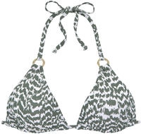 Triangel-Bikini-Top LASCANA "Sansa", Damen, Gr. 32, Cup A/B, gr&uuml;n (oliv, bedruckt),