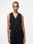 Anzugweste PIECES "PCBOZZY VEST NOOS EXP BC", Damen, Gr. XS, schwarz, Web,