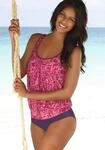 Oversize-Tankini VENICE BEACH, Damen, Gr. 38, N-Gr, lila (beere, rosa), Polyamid,