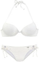 Push-Up-Bikini BUFFALO, Damen, Gr. 36, Cup A, beige (creme), Polyamid,