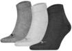 Kurzsocken PUMA "Socken Quarter Plain 3P 3er Pack", Damen, Gr. 39-42, grau,