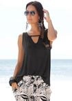 Strandtop BUFFALO, Damen, Gr. 32/34, schwarz, Jersey, Obermaterial: 100% Viskose,