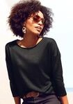 3/4-Arm-Shirt LASCANA "aus sommerlichem Strick", Damen, Gr. 32/34, schwarz,