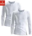 Unterhemd CLIPPER, Herren, Gr. 3, 2 Stk., N-Gr, wei&szlig;, Doppelripp, Obermaterial: 100%