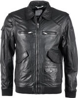 Lederjacke JCC "Lederjacke 3102163", Herren, Gr. 50, schwarz, Obermaterial: 100%