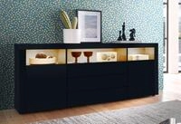 Sideboard BORCHARDT M&Ouml;BEL "Santa F&eacute;, Kommode 166 cm breit", schwarz (schwarz matt