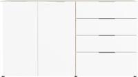 Sideboard GERMANIA "Oakland mit Glasauflage", wei&szlig; (navarra, eiche, nachbildung,